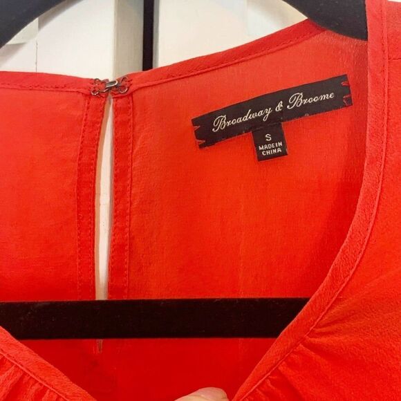 Madewell Broadway & Broome Red Silk Blouse - Picture 3 of 6